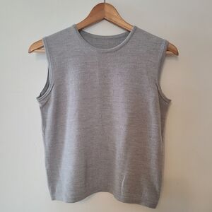Gray Sleeveless Knit Top